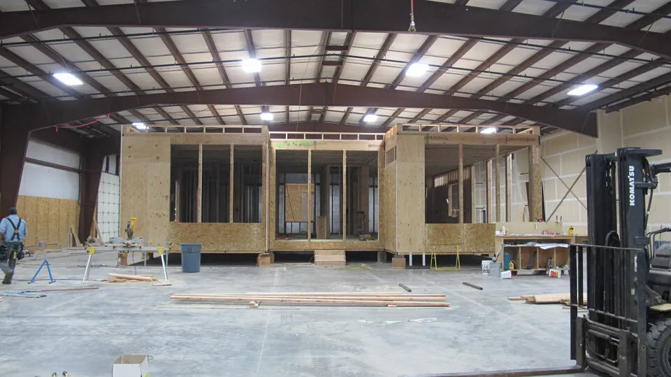 The front elevation after framing.