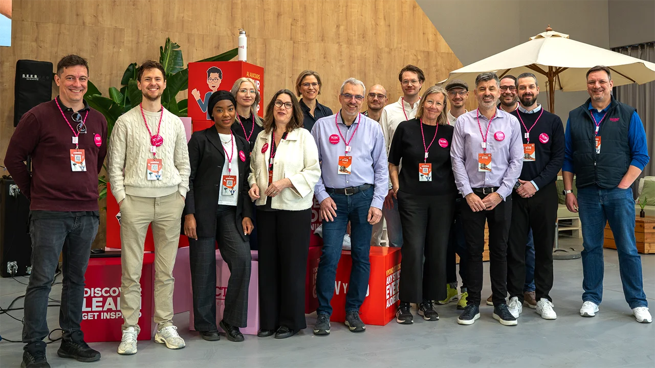 Master of Vyond group photo of 15 TicTac employees present at Masters of Vyond in Berlin