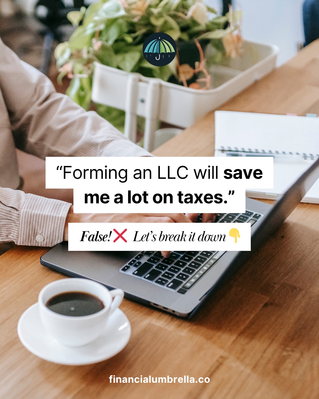 Forming an LLC by itself does not change your tax situation. By default, a single-member LLC is treated as a disregarded entity.