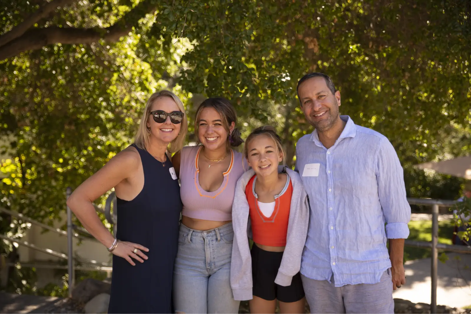 Besant Hill student with her family on campus