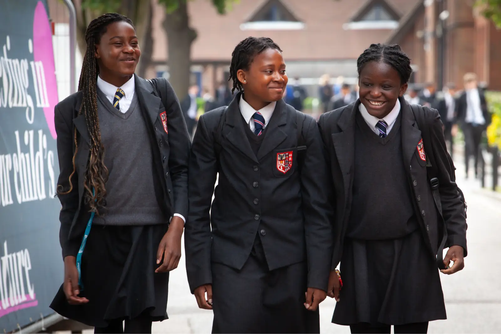 Three Brentwood School students walking together