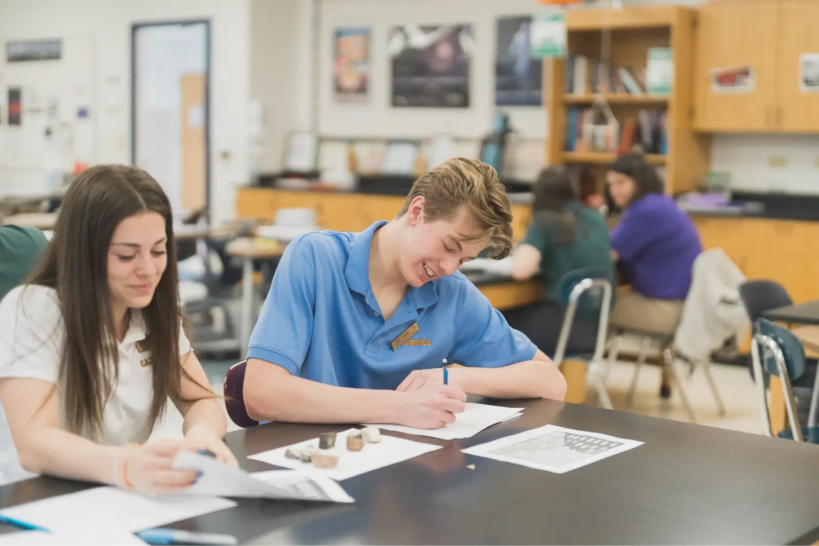 Carmel Catholic students working in a classroom