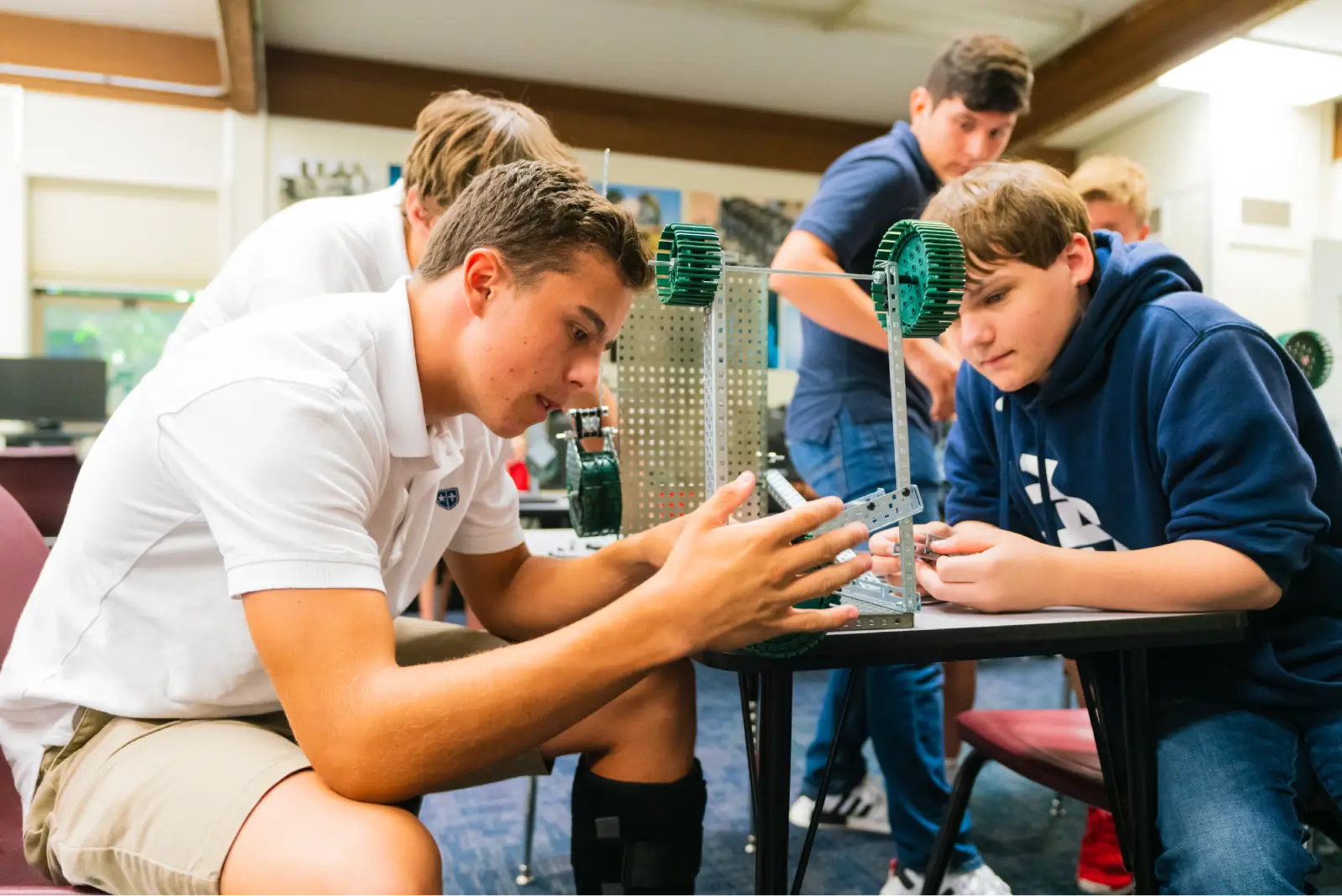 Justin-Siena students building a robotics project