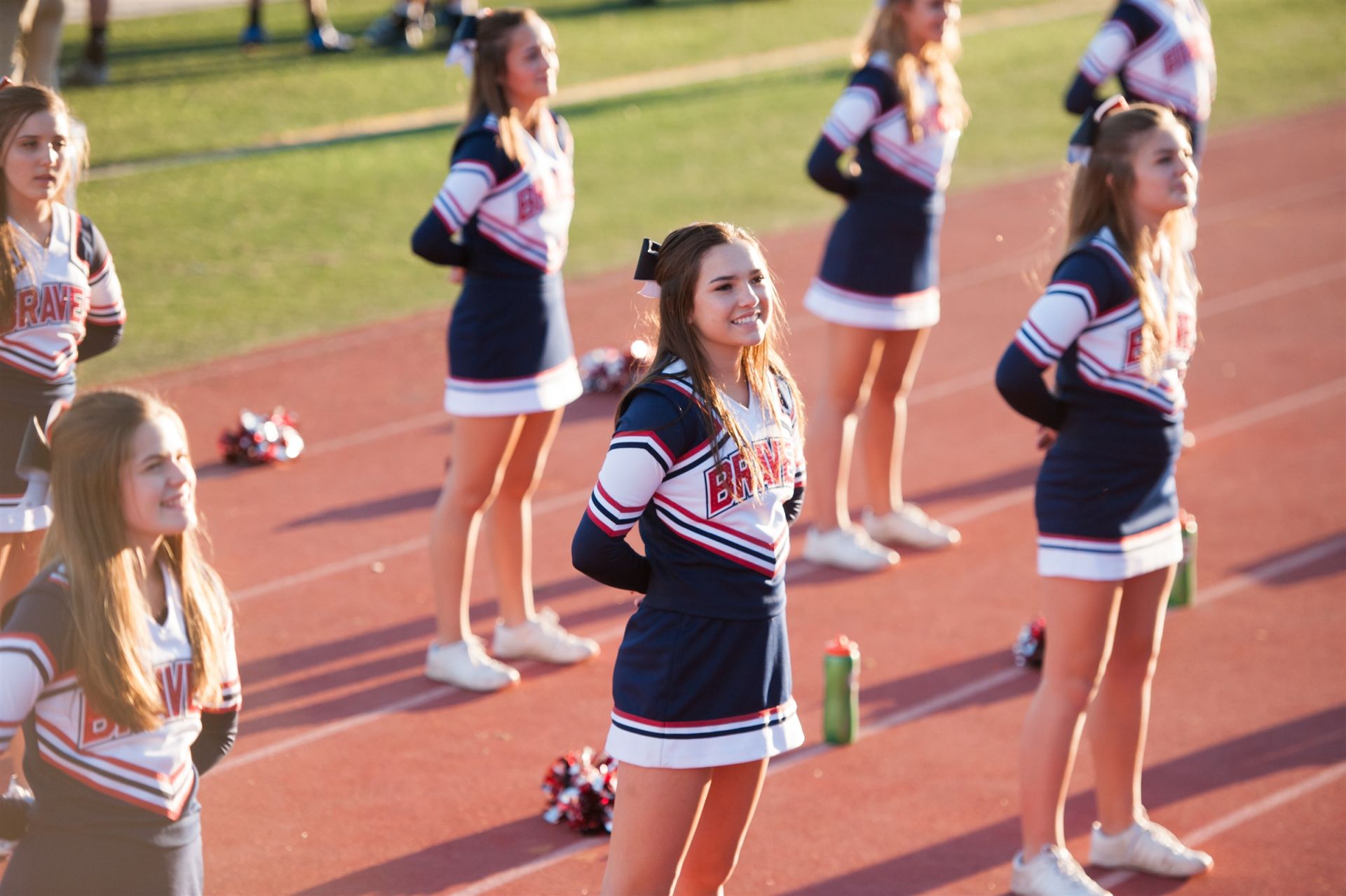 Justin-Siena cheerleaders on the track