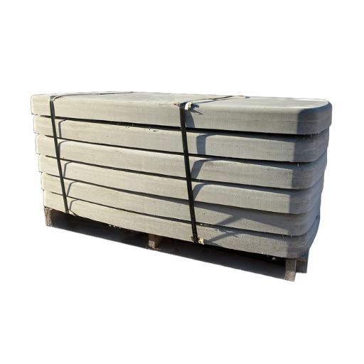 Pallet of six precast generator pads ready to ship