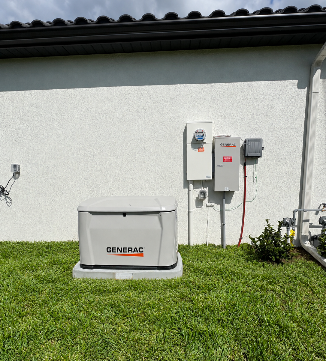 Completed generator installation on a precast pad