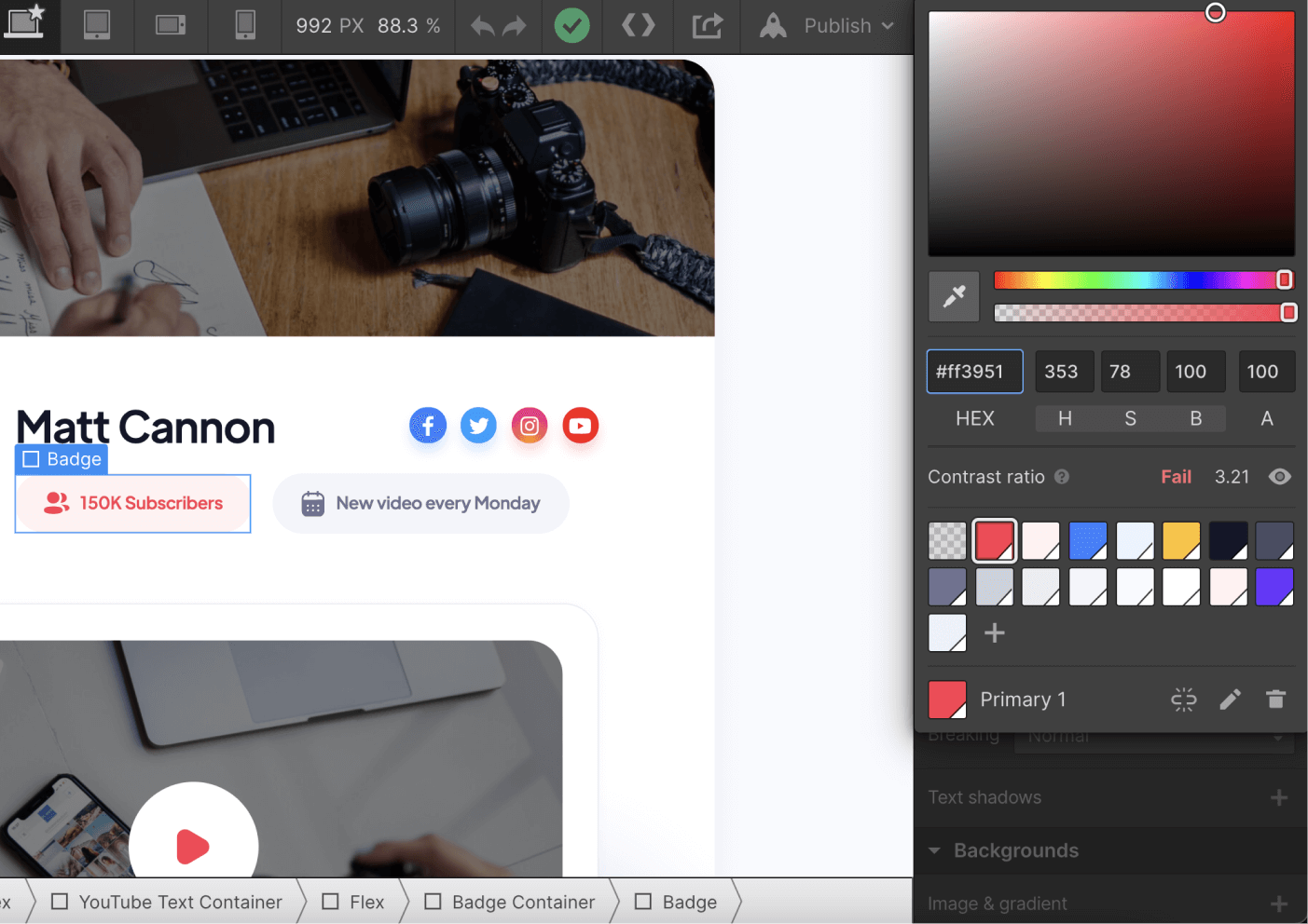 Colors - Links X Webflow Template
