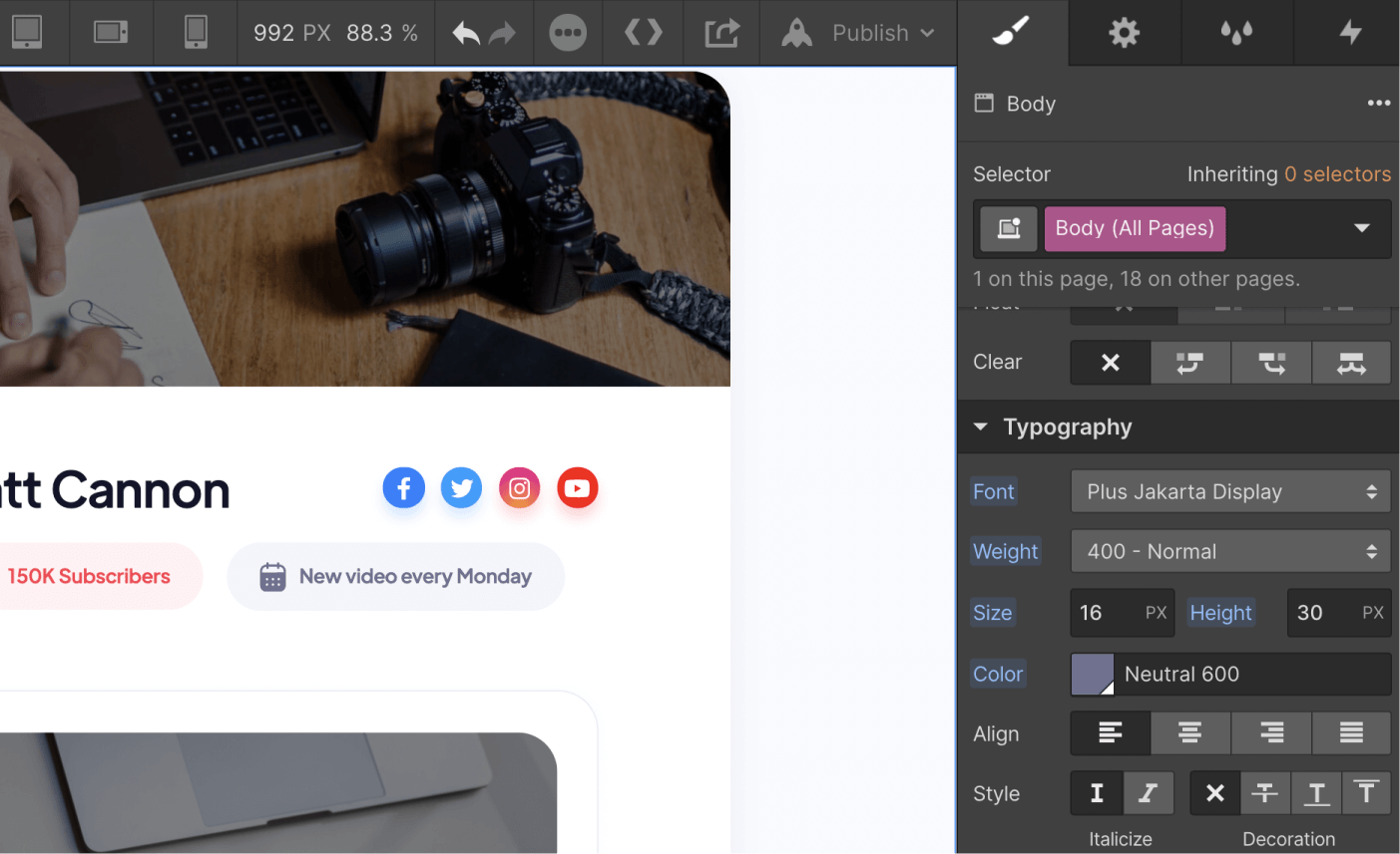 Typography - Links X Webflow Template