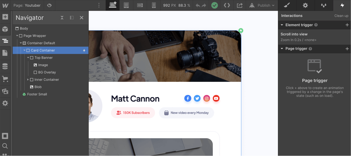 Animations - Links X Webflow Template