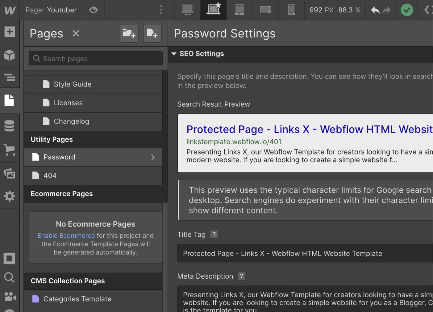 SEO - Links X Webflow Template