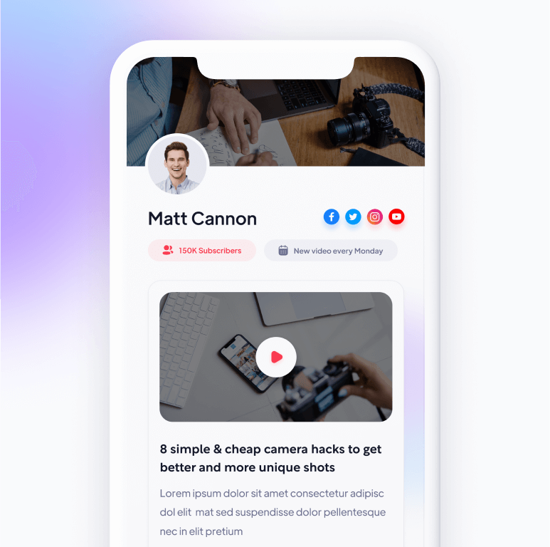 YouTuber - Links X Webflow Template