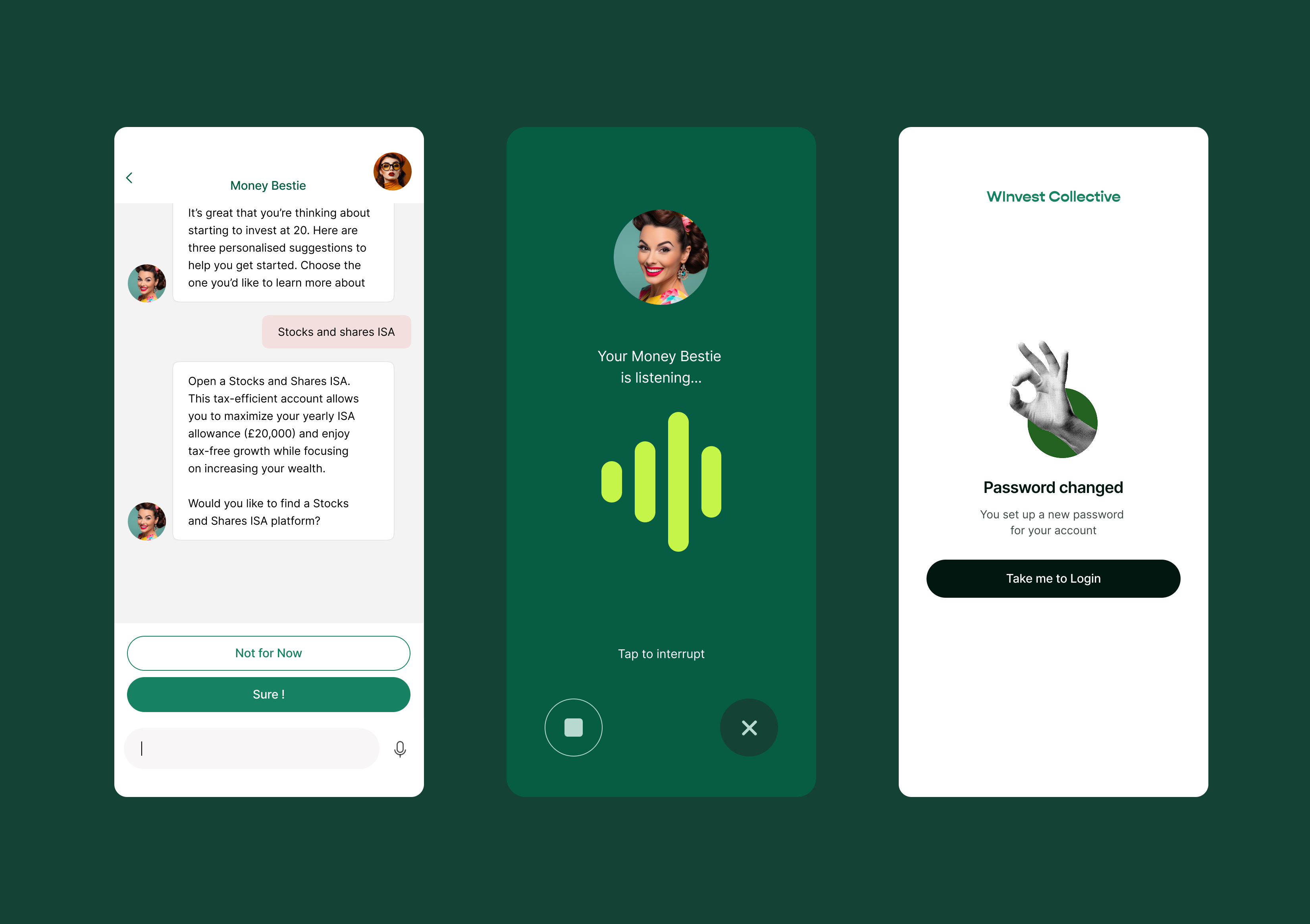 Visual identity — three screens