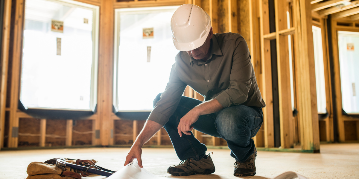 a building contractor at a construction site