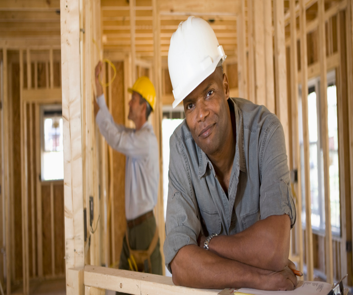 Contractor in construction site