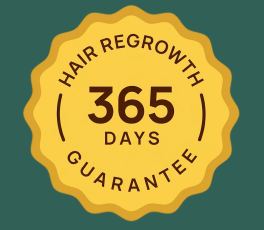 365-day hair regrowth guarantee badge