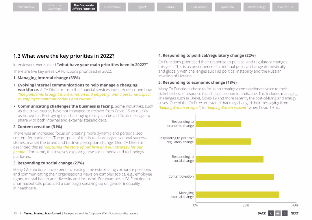 Tested, Trusted, Transformed An exploration of the Corporate Affairs Function and its Leaders