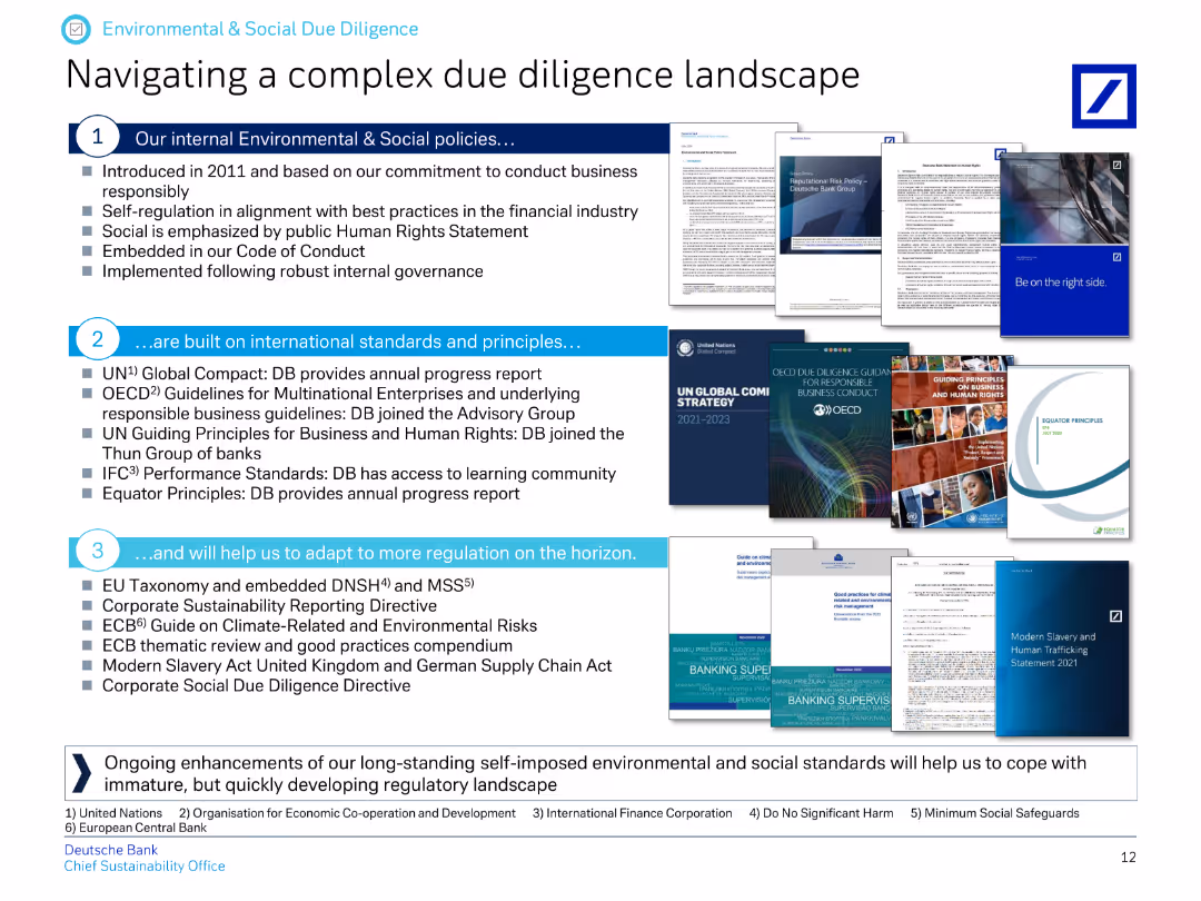 Insights into our sustainable finance governance and processes