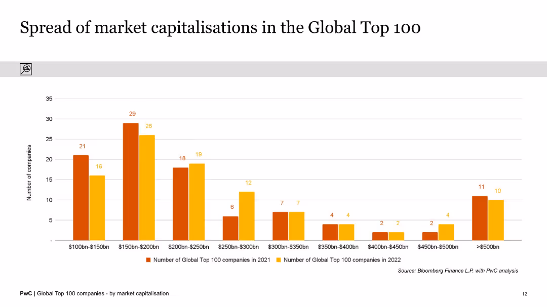Global Top 100 companies - by market capitalisation