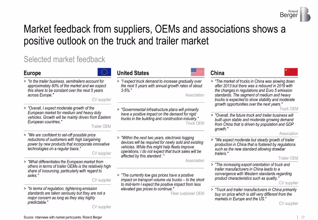 Truck and trailer components – Success factors for suppliers in specialized markets