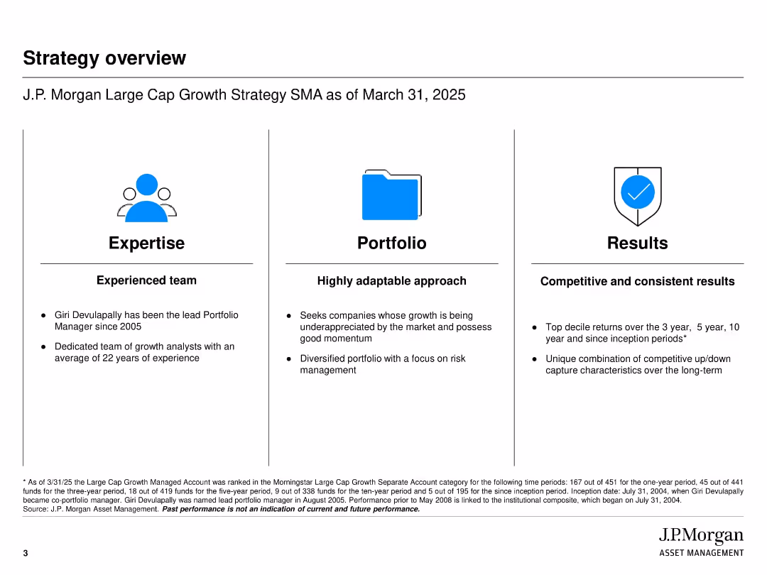 J.P. Morgan Large Cap Growth Strategy Separately Managed Account