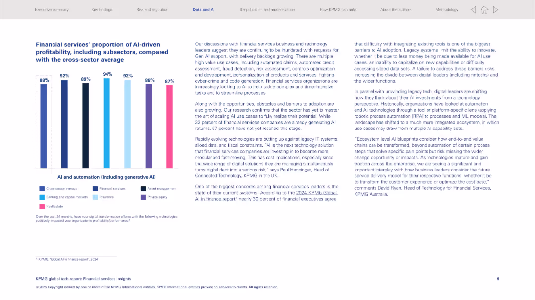 KPMG global tech report: Financial services insights