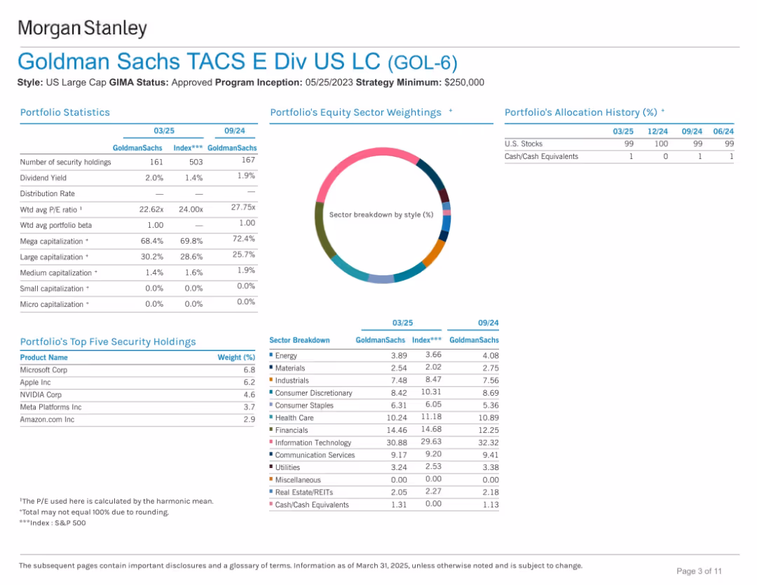 Goldman Sachs TACS E Div US LC (GOL-6)