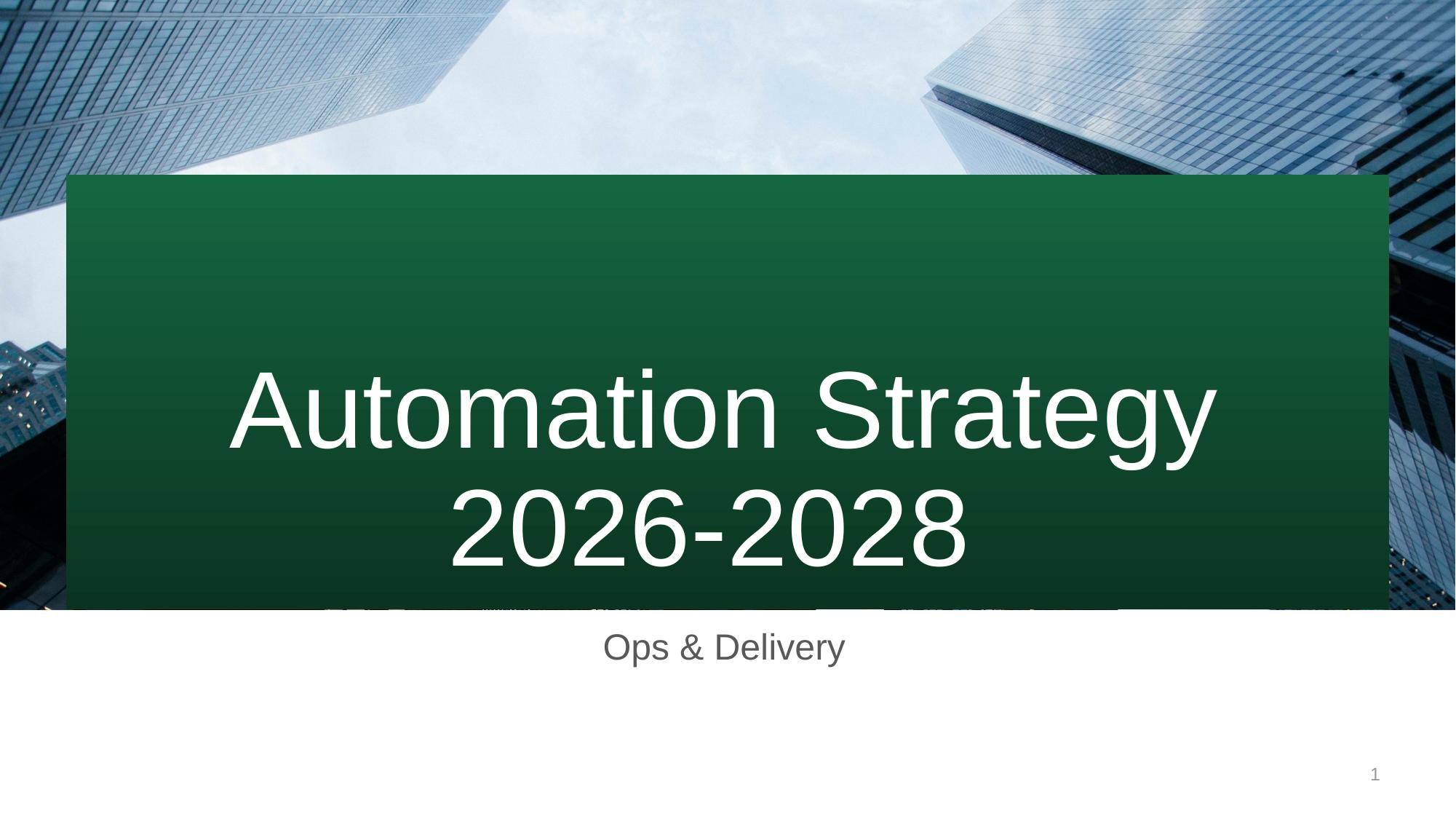 Automation Strategy 2026-2028 - Slide 01