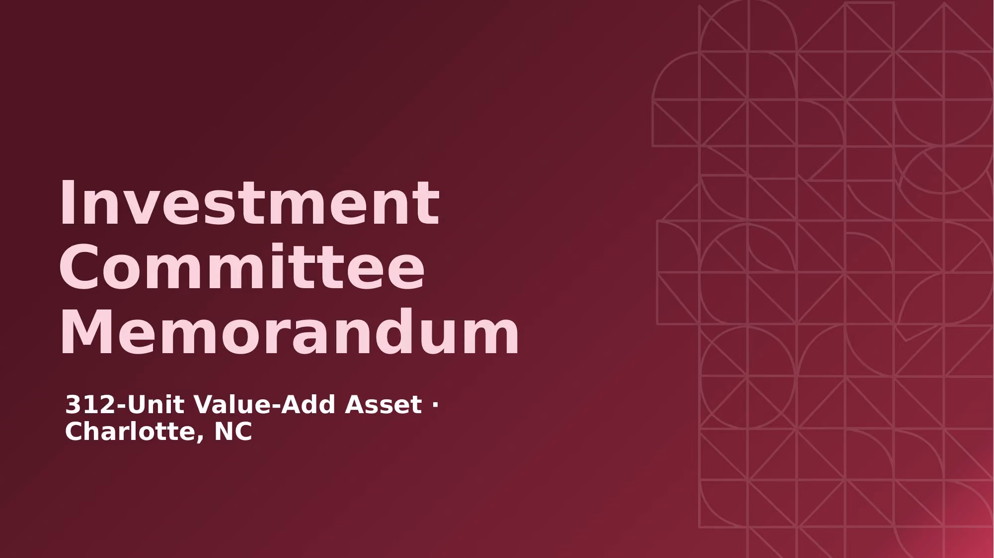 Investment Committee Memorandum - Slide 01