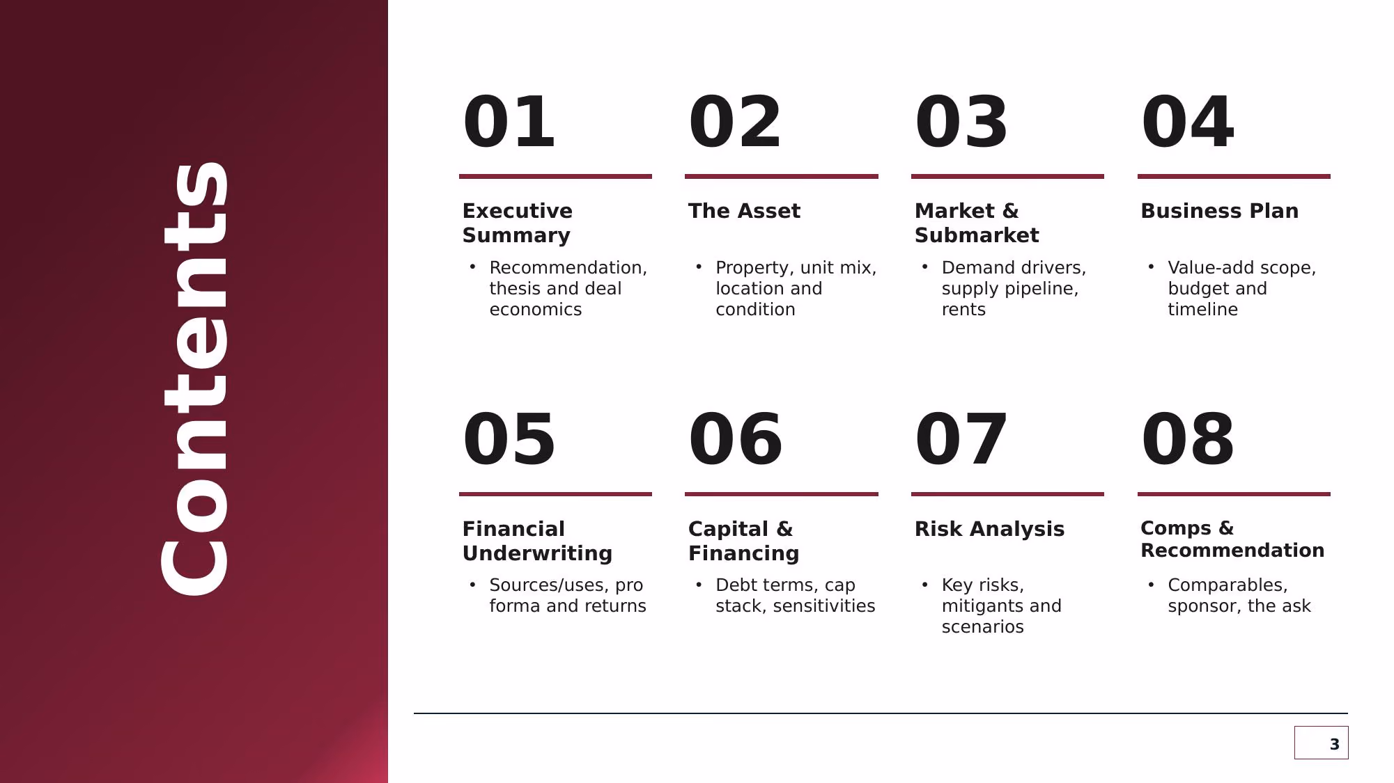 Investment Committee Memorandum - Slide 03