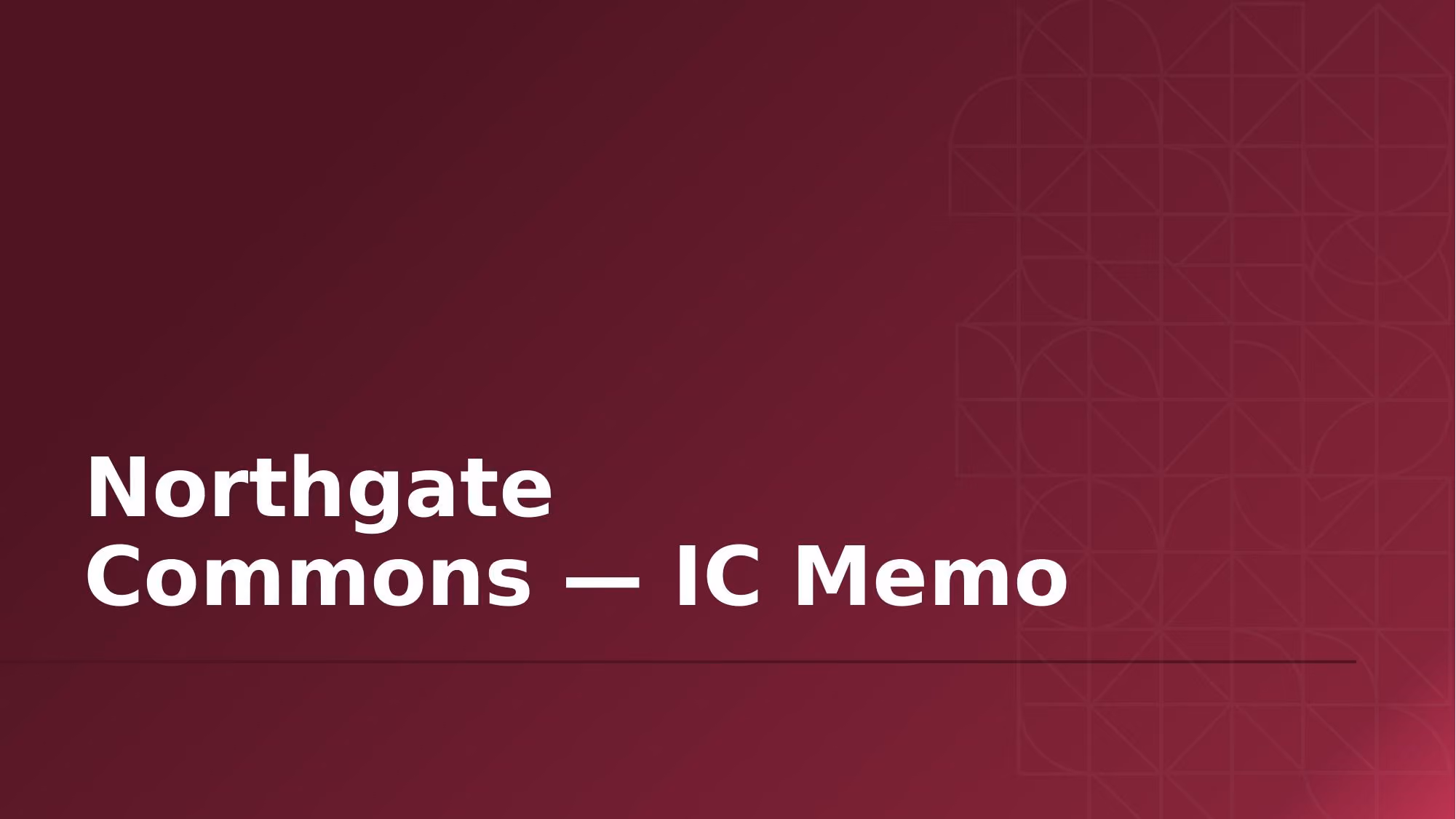 Investment Committee Memorandum - Slide 02