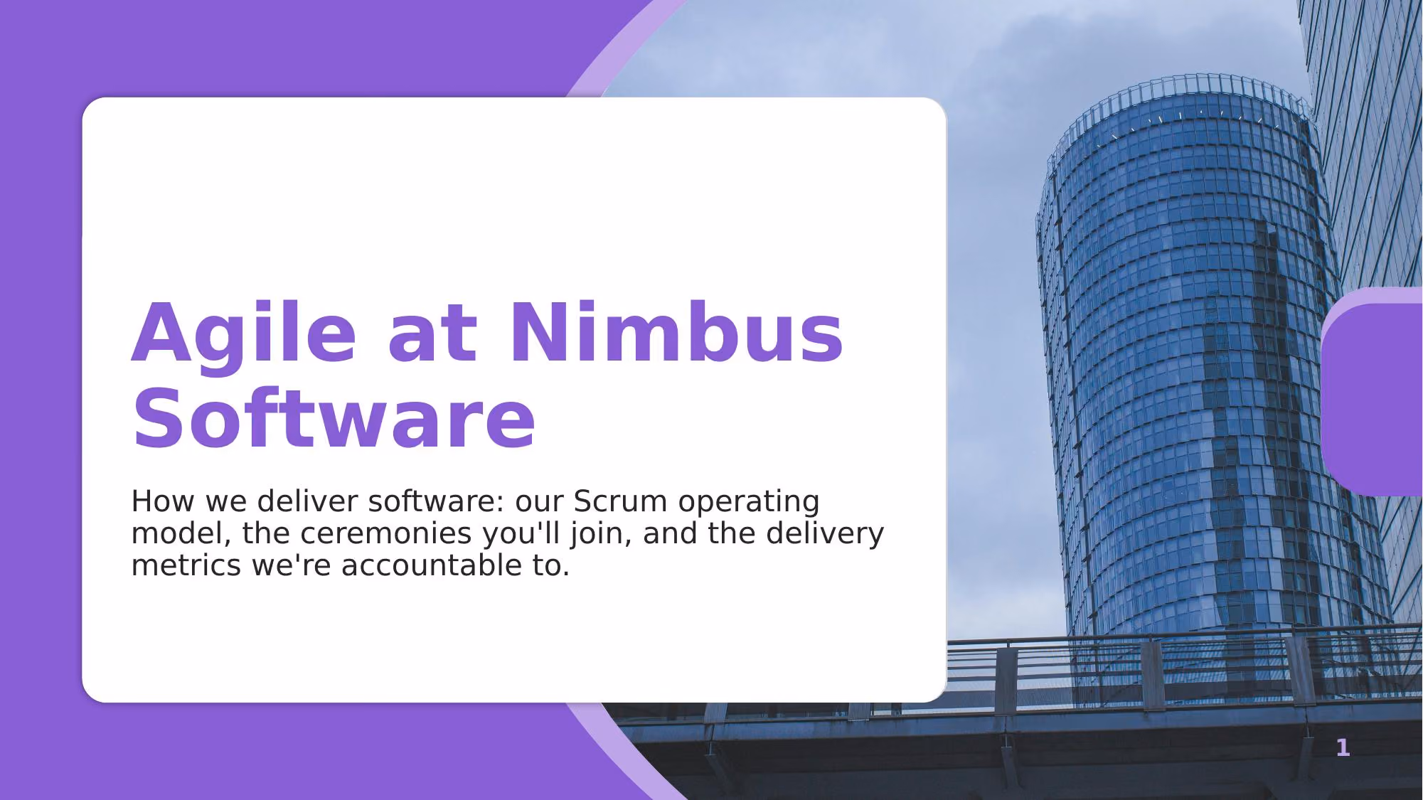 Agile at Nimbus Software - Slide 01
