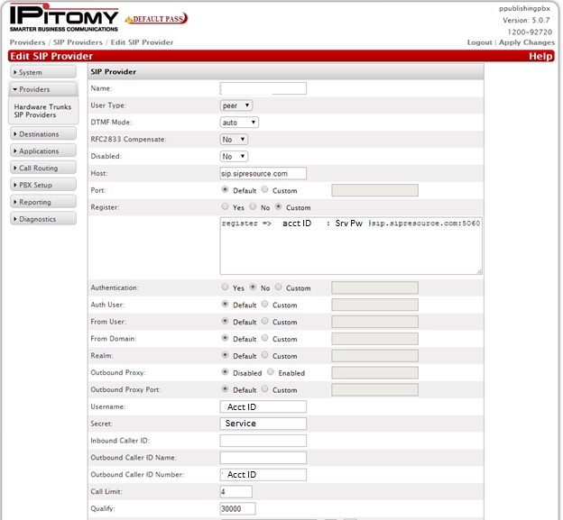 IPitomy Configuration Guide — illustrated step