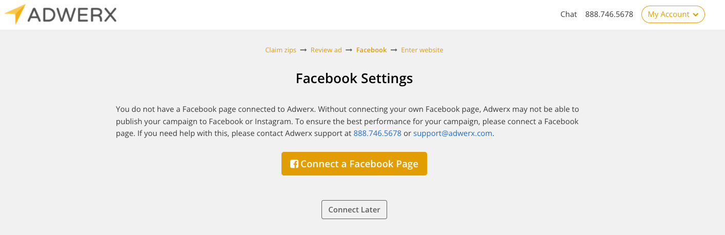 connect facebook button in purchase funnel