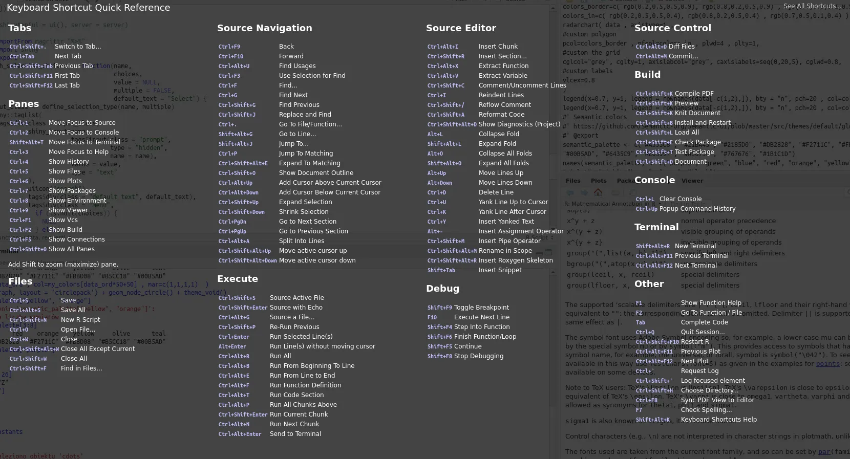 R Studio Shortcuts and Tips