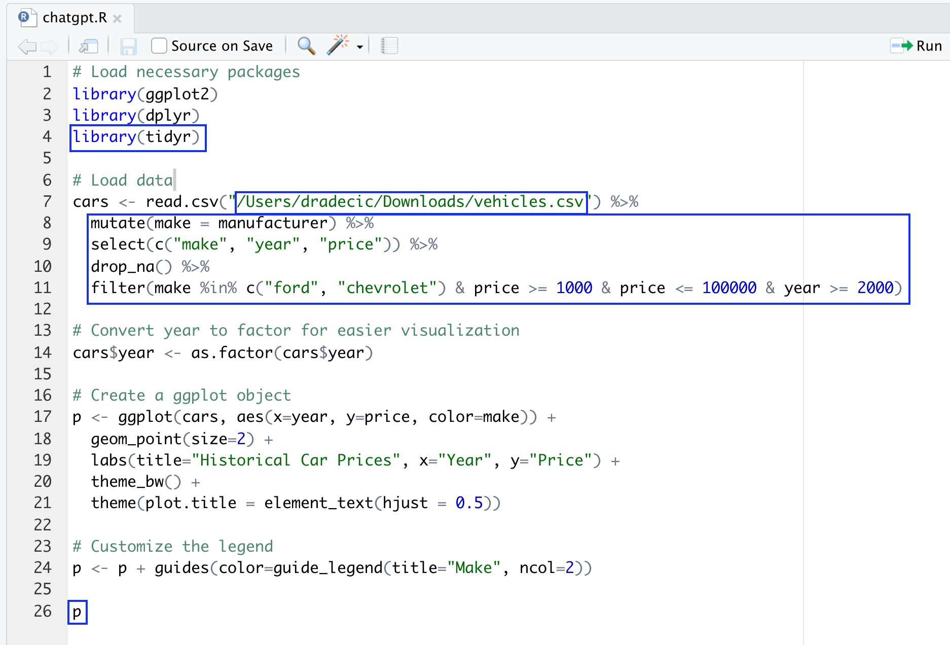 Image 29 - Changes to the R code