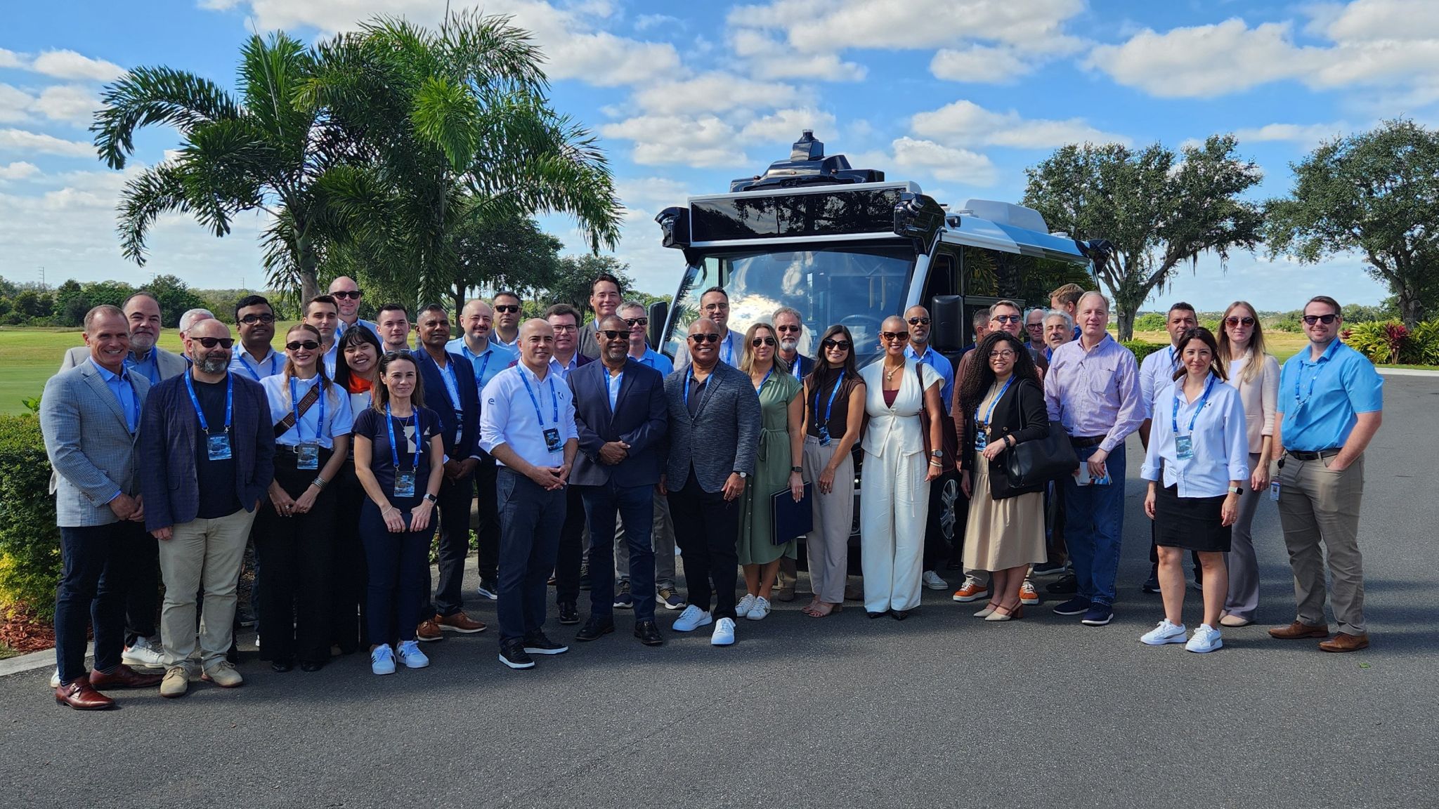 Karsan Autonomous eJEST showcased at the Florida Automated Vehicles Summit 2025 in Orlando, Florida, featuring ADASTEC automation and Beep’s management platform.