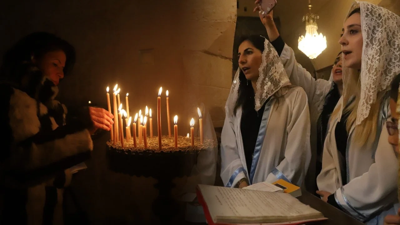 Mardin'de Süryani cemaati Doğuş Bayramı’nı düzenledikleri ayinle kutladı.
