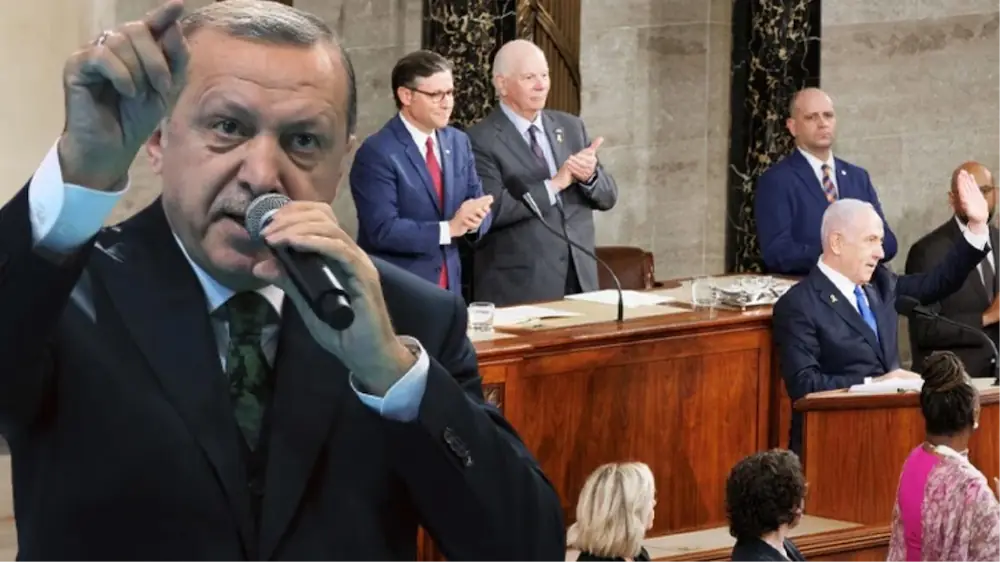 Cumhurbaşkanı Erdoğan, İsrail Başbakanı Binyamin Netanyahu'nun ABD Kongresi'nde yaptığı konuşmaya sert tepki gösterdi