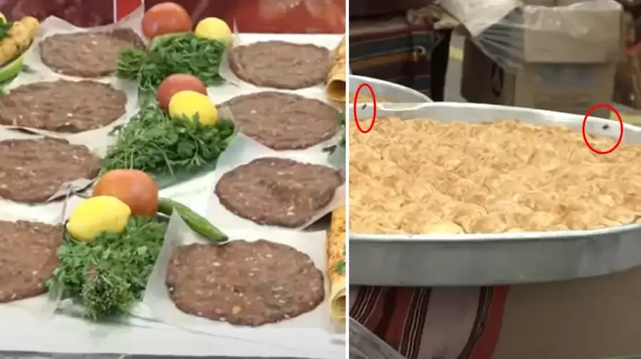  Aynı eldivenle hem ürün hem para veren satıcılar, üzerinde herhangi bir etiket bulunmayan sucuklar
