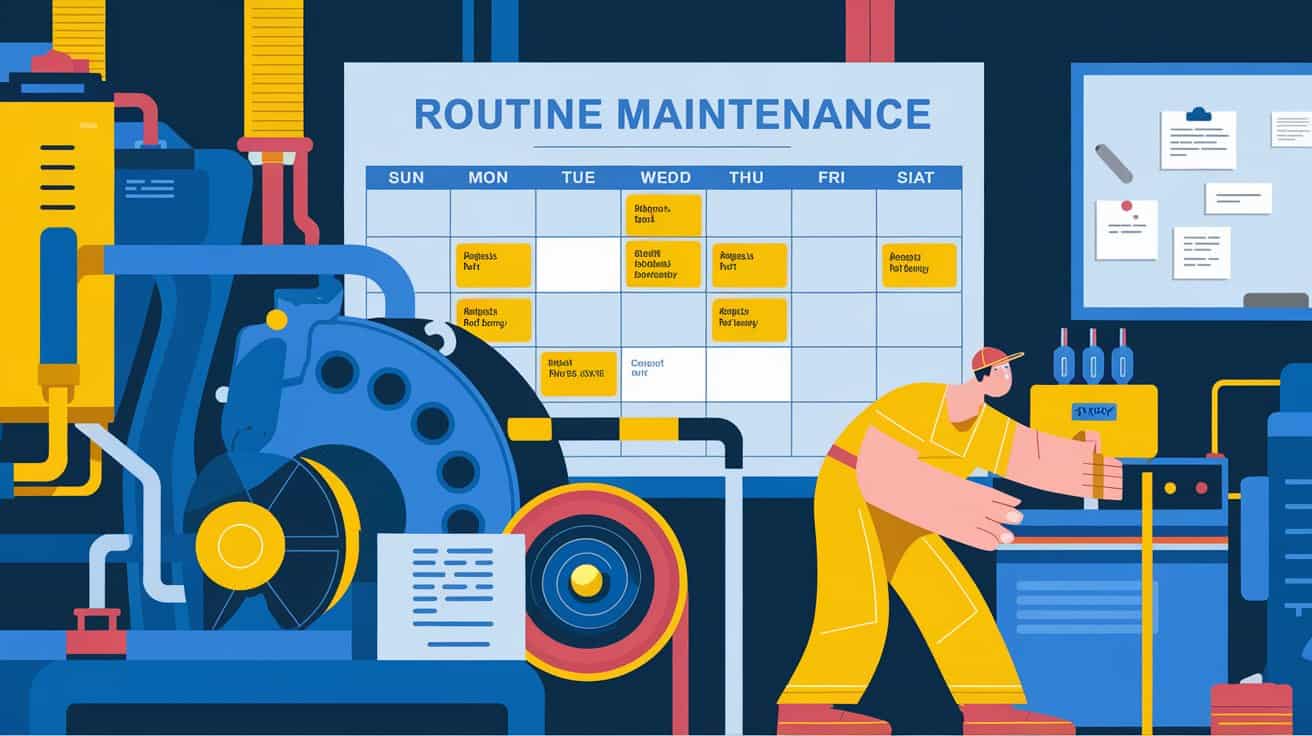 An illustration of workers doing predictive maintenance. 