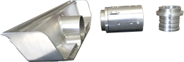 All three components made by KT Machining to form a swivel vacuum head to make vacuum cleaning easier.
