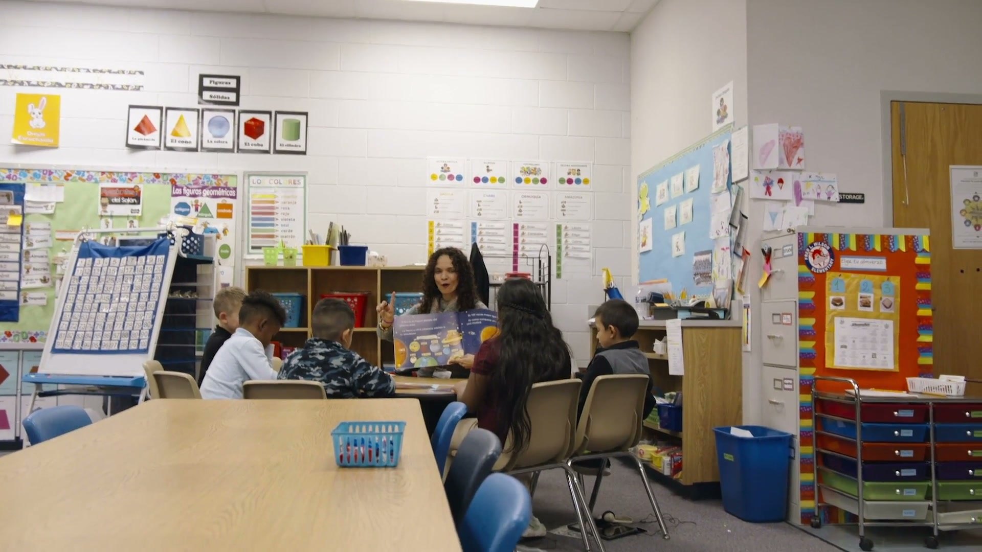 Elementary classroom during a lesson