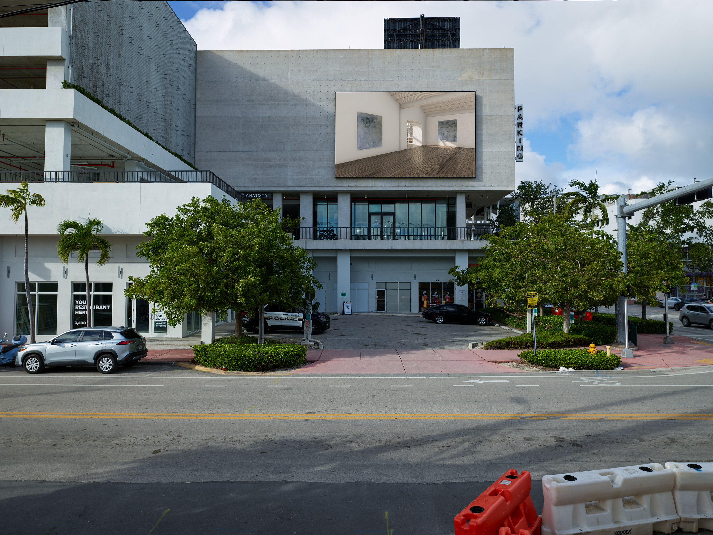 Sorry I’m A Lady, directed by Jonathan Gonzalez featuring paintings by Anna Vickers. Film installation on the public video screen at 1212 Lincoln, Miami Beach.