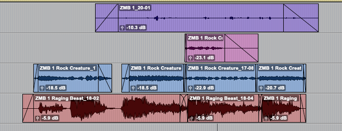 clip from the timeline of the zombie sound effects