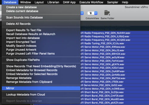 Soundminer Database Menu - storage solution help