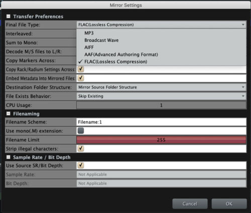 Soundminer Mirror Menu - storage solution help