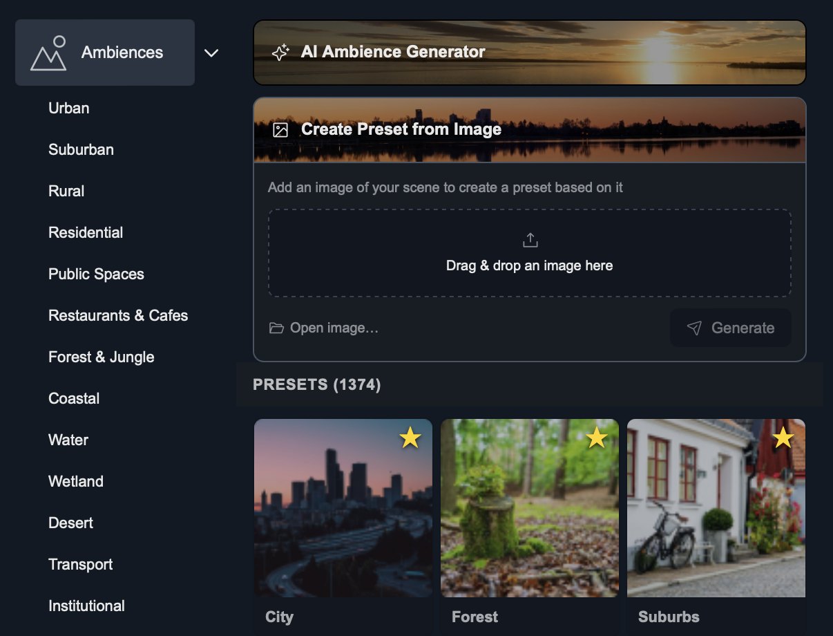 Create Preset from Image panel with a drag and drop area for an image