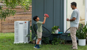 Father and son playing catch