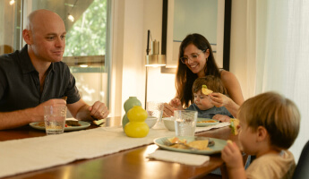 Family having dinner