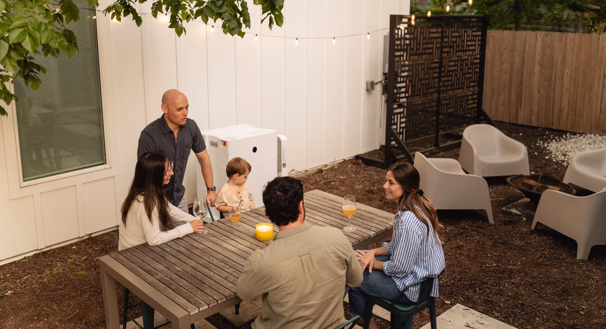 Family at backyard get together